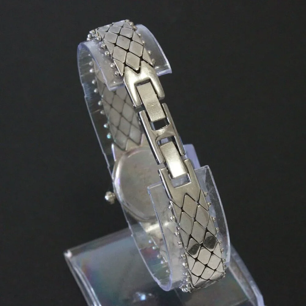 Vintage Ladies Vanity Fair Quartz Watch Mother Of Pearl Dial Stainless Bracelet